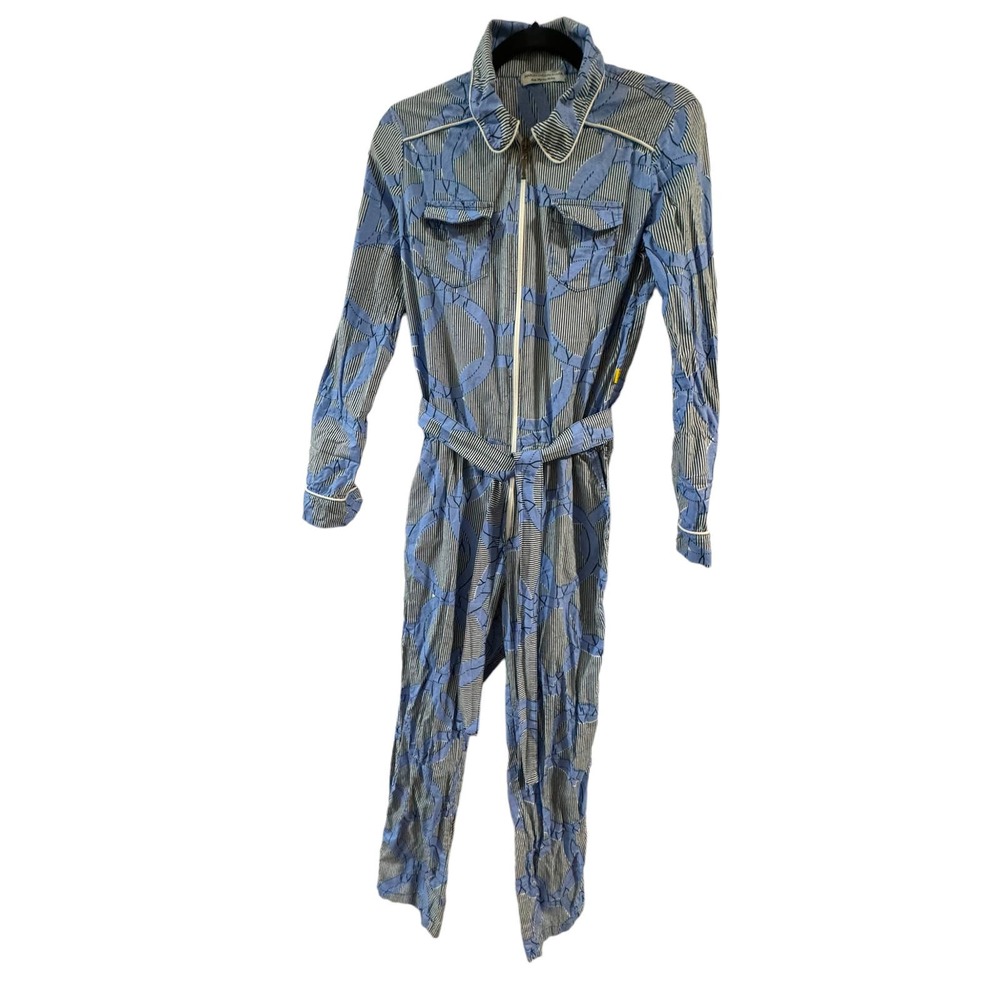 Women's Small Combi Maison Chateau Rouge Blue Work Jumpsuit
